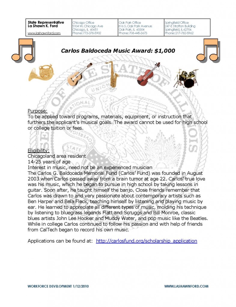 $1000 Music Enrichment Grant from Carlo's Fund