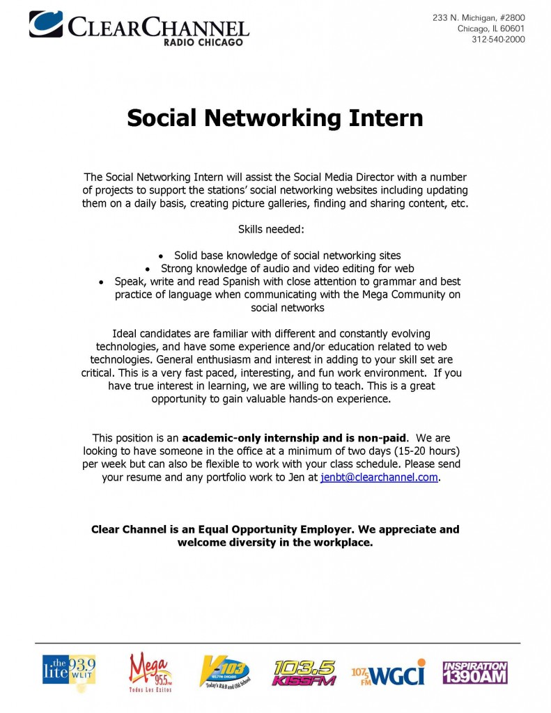 Social Networking Intern-English