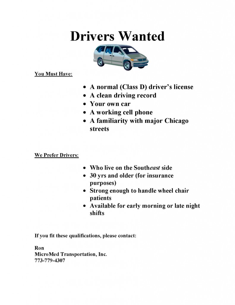 Micromed drivers wanted