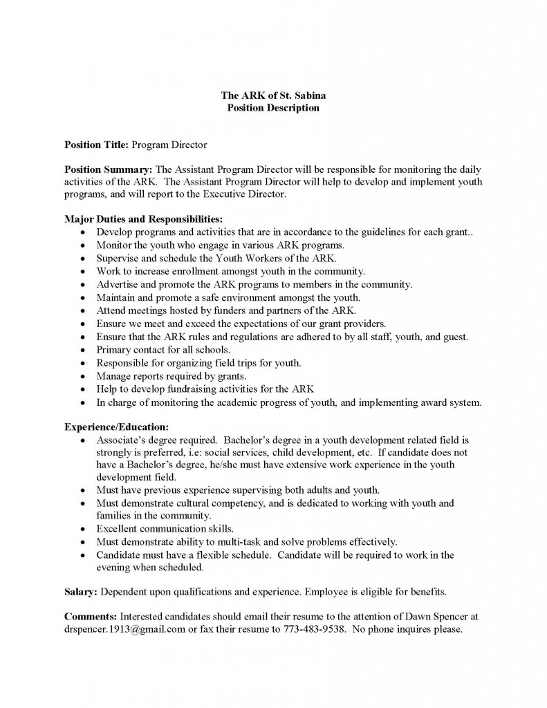 Program Director Job Description