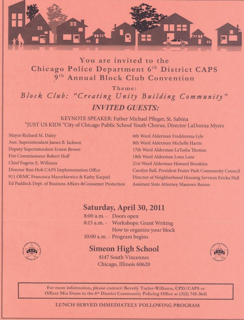 Block Club Convention- April 30 2011