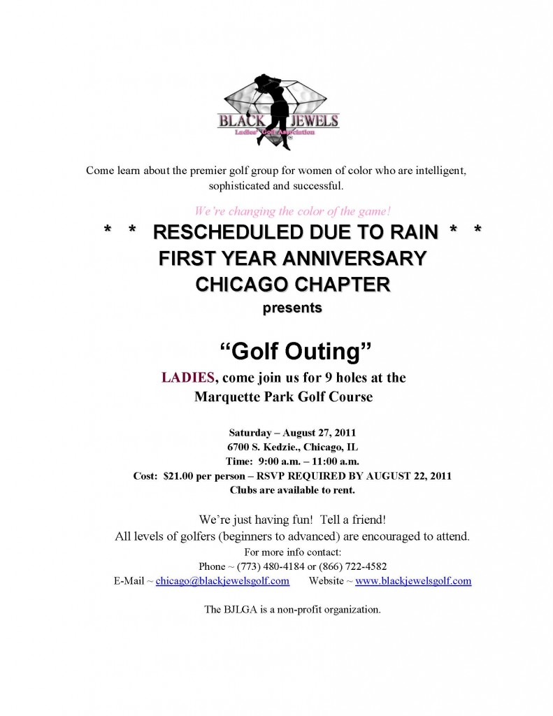 BJLGA 1st Year Anniversary Flyer Marquette Park Golf Course