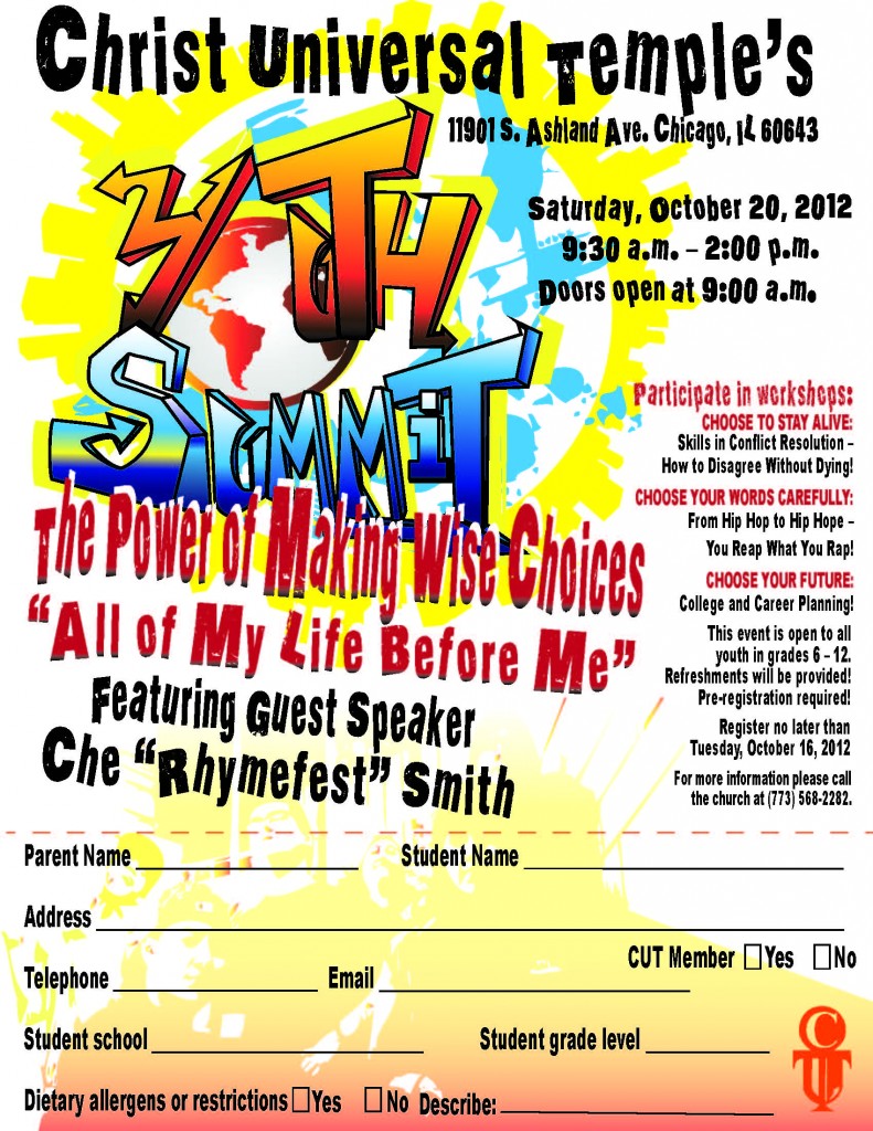 Youth Summit Flyer - October 20, 2012