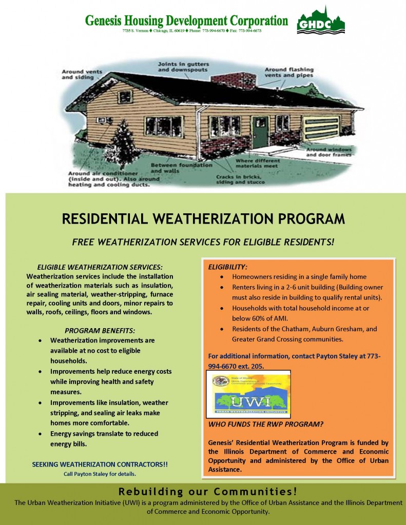 Residential Weatherization - Genesis Housing Development Corporation